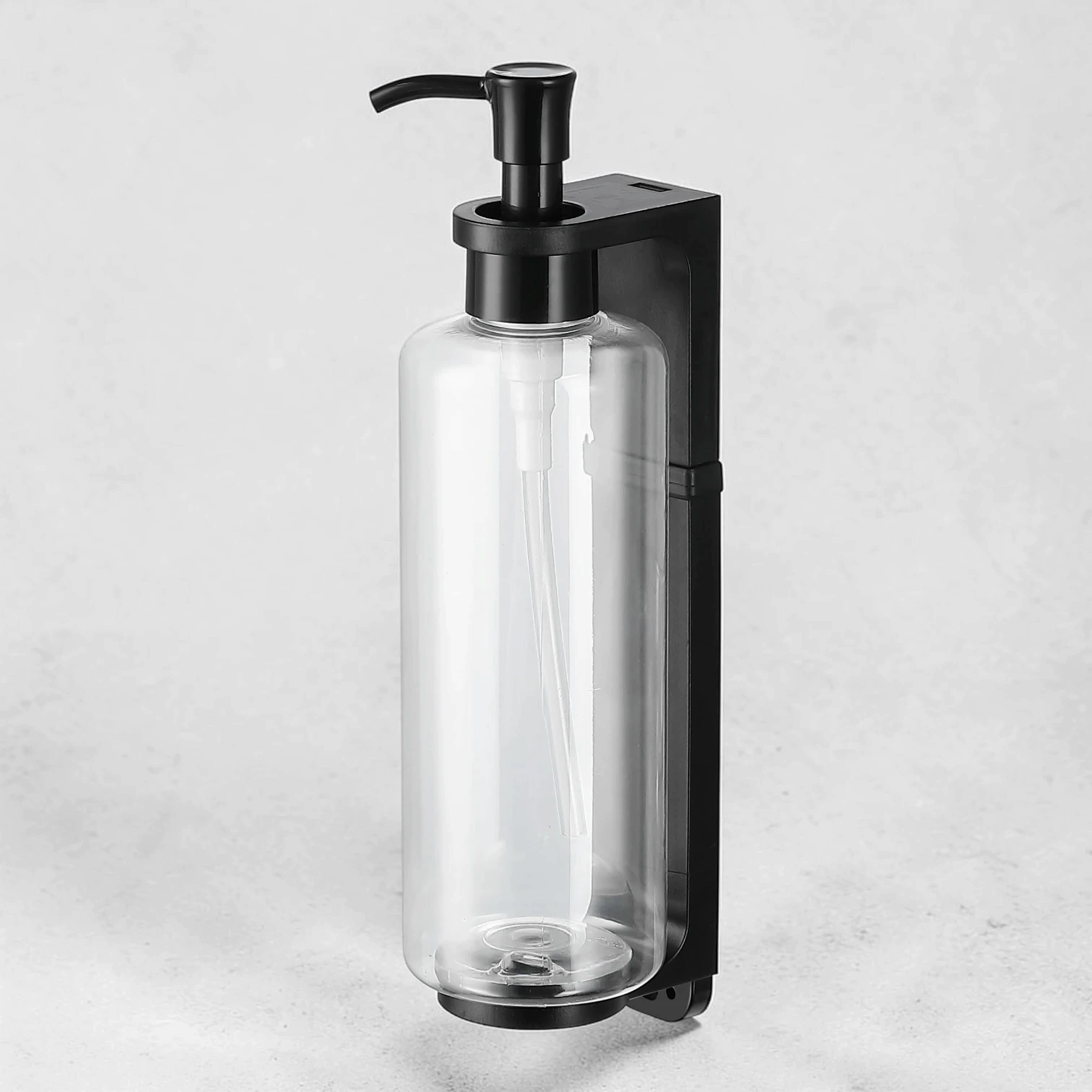 Eco-friendly tamper-proof soap dispenser bracket for hotel refillable systems, high-quality stainless steel, compatible with 300ml-500ml bottles.