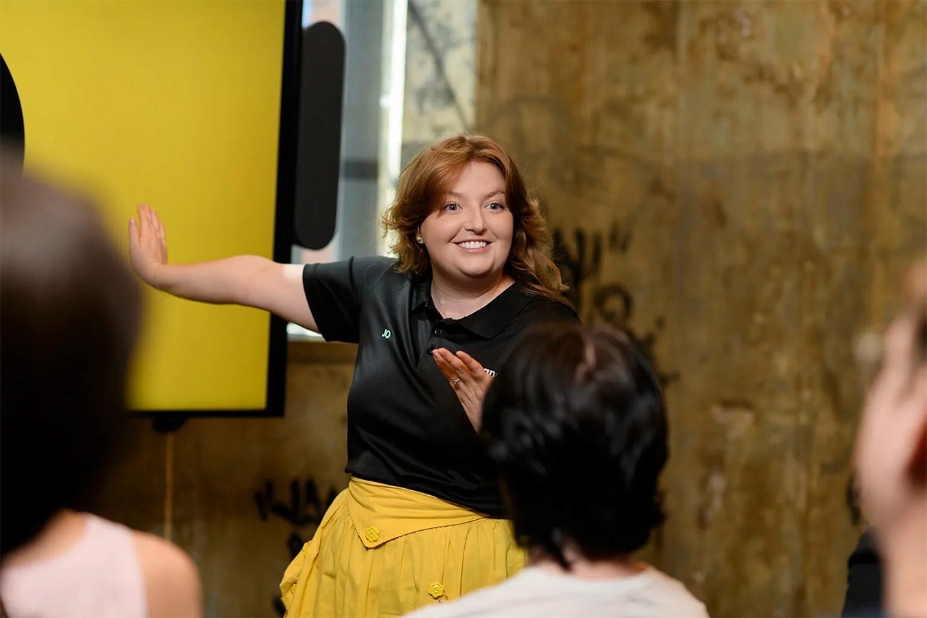Banana Life presenter during a trivia game