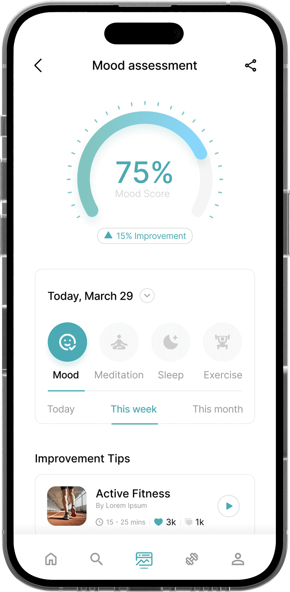Ai-Powered Mood Analysis iOS Mobile App Design PNG File