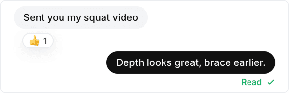 Client chat thread detail in FitCentral messaging