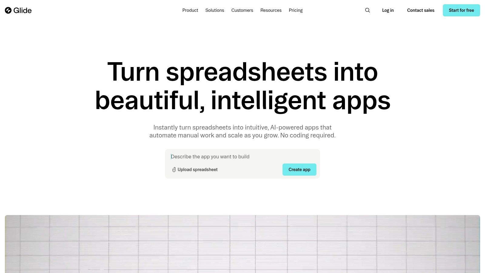 Glide's data-driven app builder interface