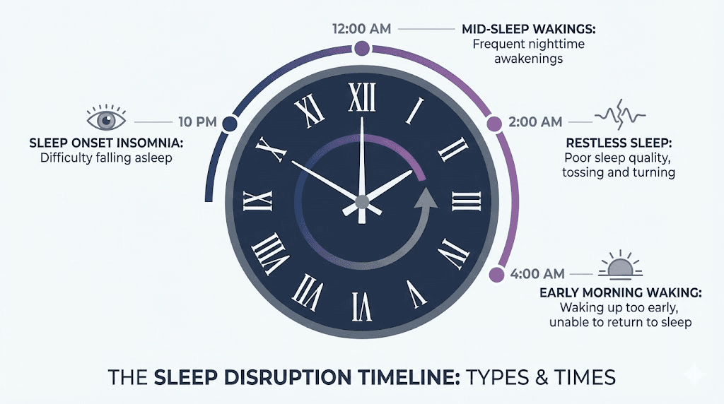 Types of tirzepatide sleep problems by time of night
