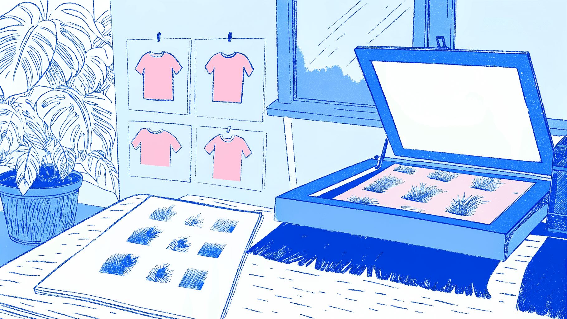 DTG printer producing exact-shade pink team shirts with no surplus inventory