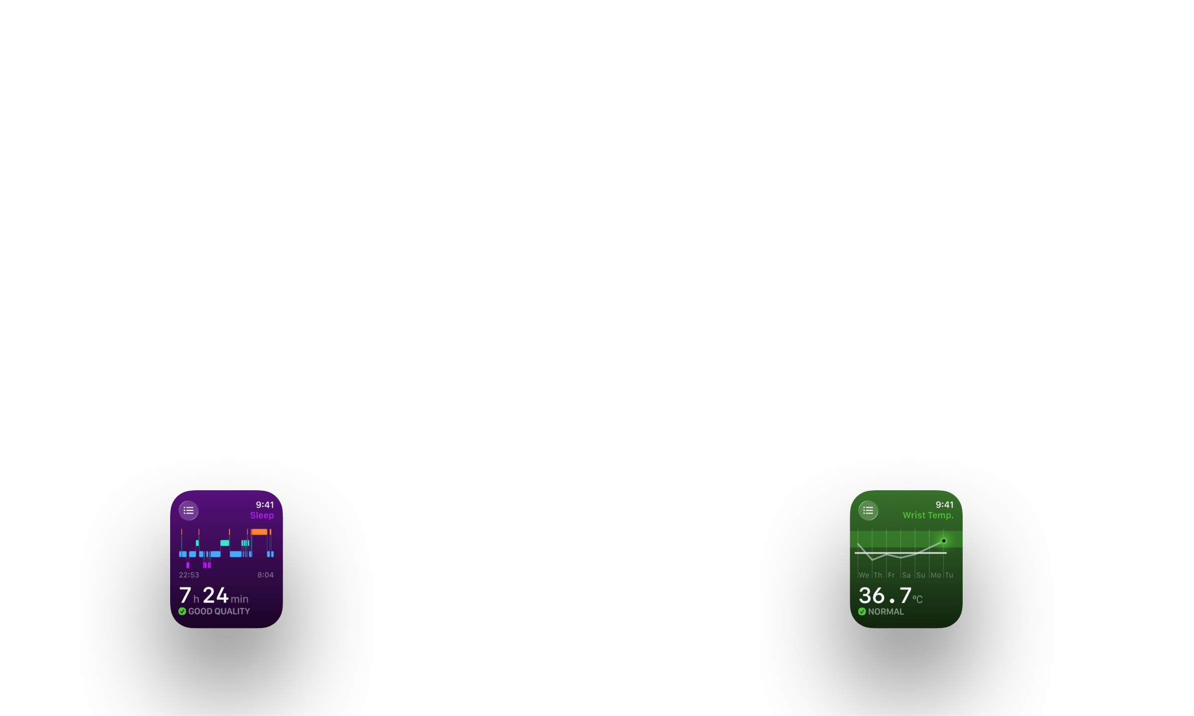 The Outsiders Apple Watch app complications for training and recovery tracking. Watch face shows Training Readiness at 96% (prime), training load ratio 0.84 (optimal), sleep duration 8h 39min (good), sleeping heart rate 45 bpm (low), blood oxygen 97% (normal), respiratory rate 11.5 br/min (normal), wrist temperature 36.3°C (normal), and HRV 52ms (elevated). Designed for cyclists, runners, and endurance athletes to monitor daily readiness and recovery metrics.