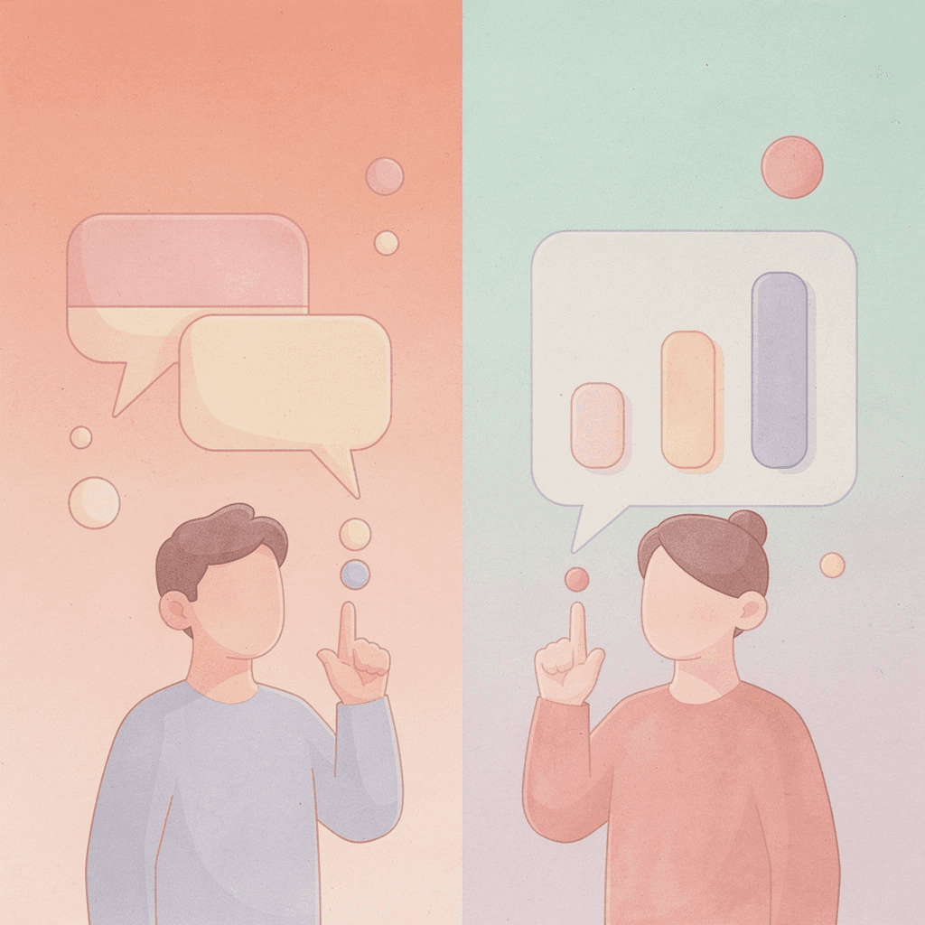  Split scene showing audio-only learning limitations versus comprehensive learning approach