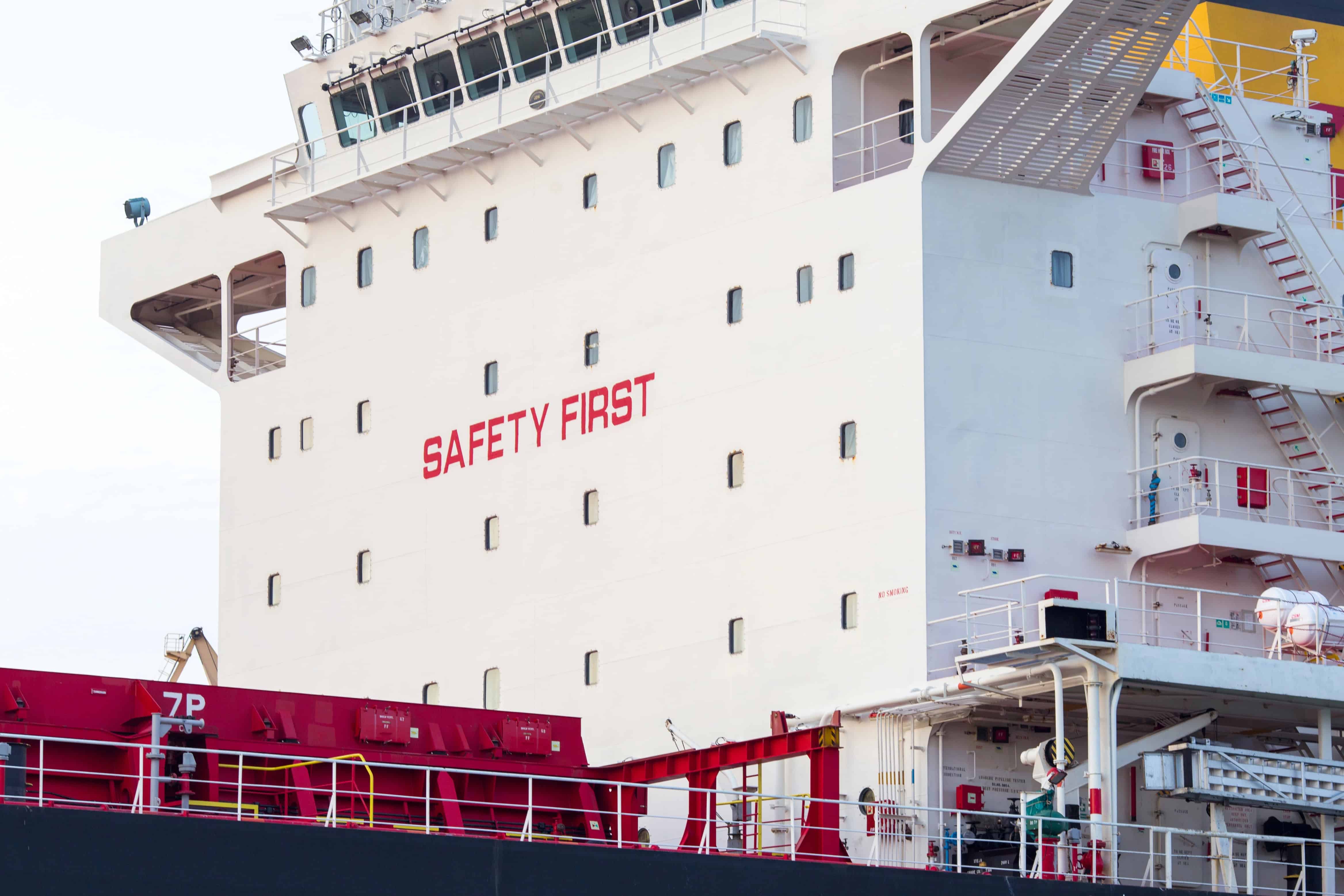 Bulk carrier bridge indicating that safety always comes first in operations onboard vessel