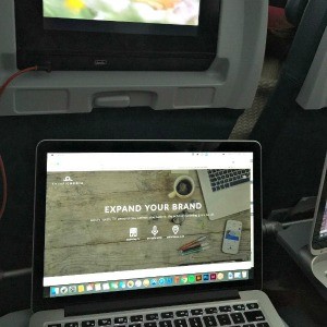  Jason (aka Shep) joins a team meeting from 30,000 feet over Utah 