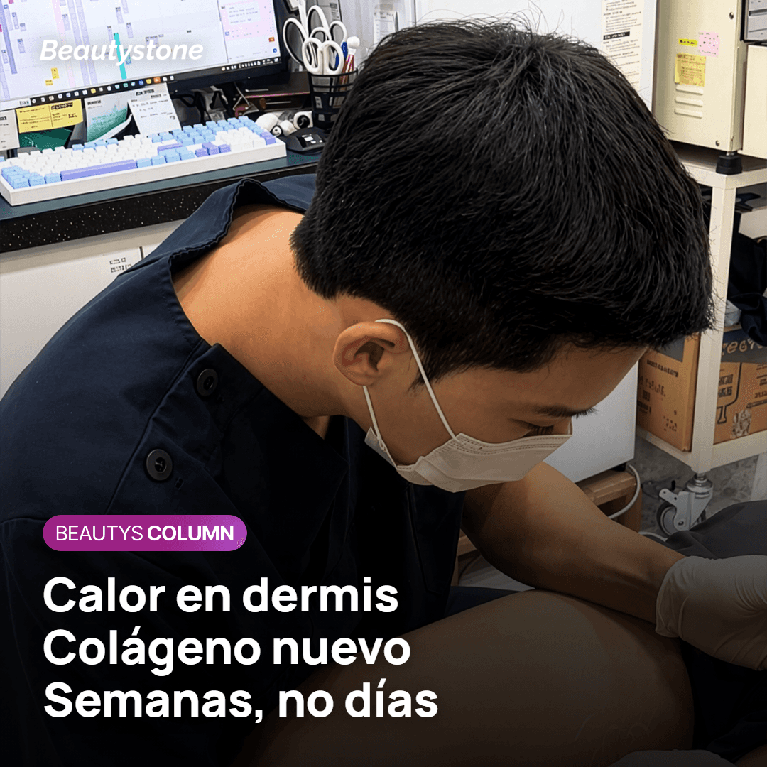 Corte de la dermis: el calor llega al colageno