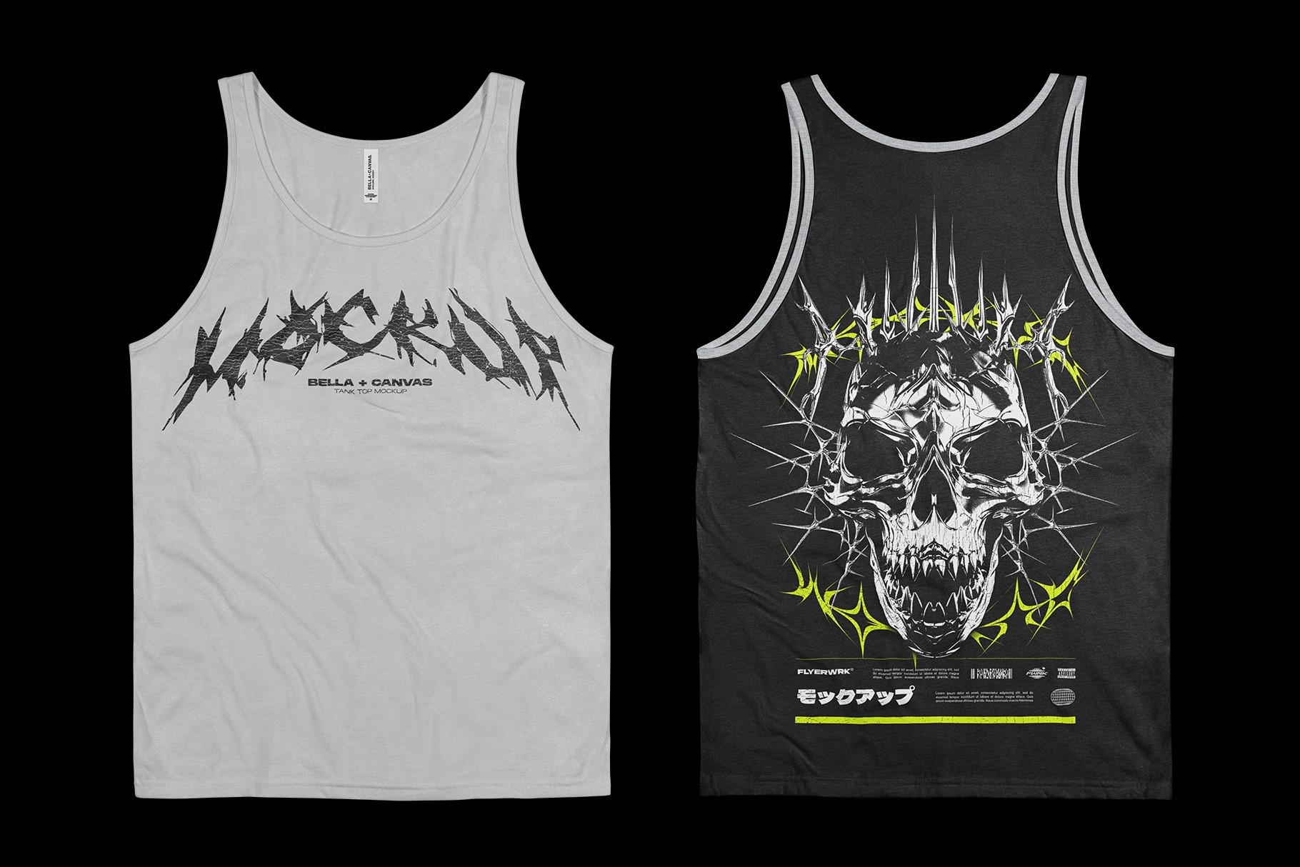 Bella+Canvas 3480 Tanktop Wrinkled mockup showing alternative design preview