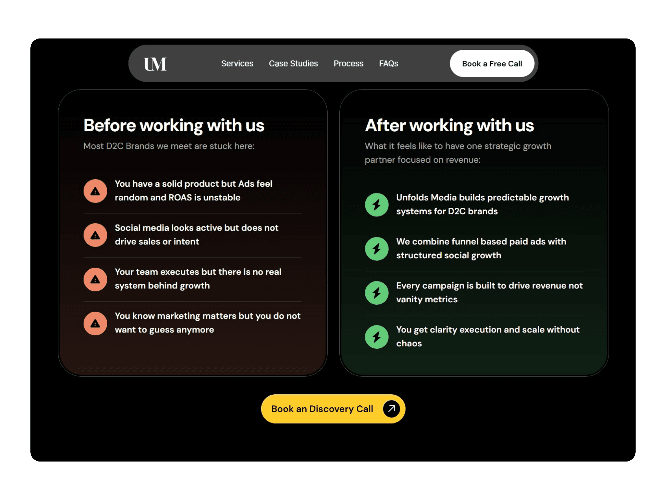 Comparison section to build authority