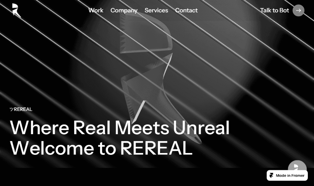 home page of the Rereal website