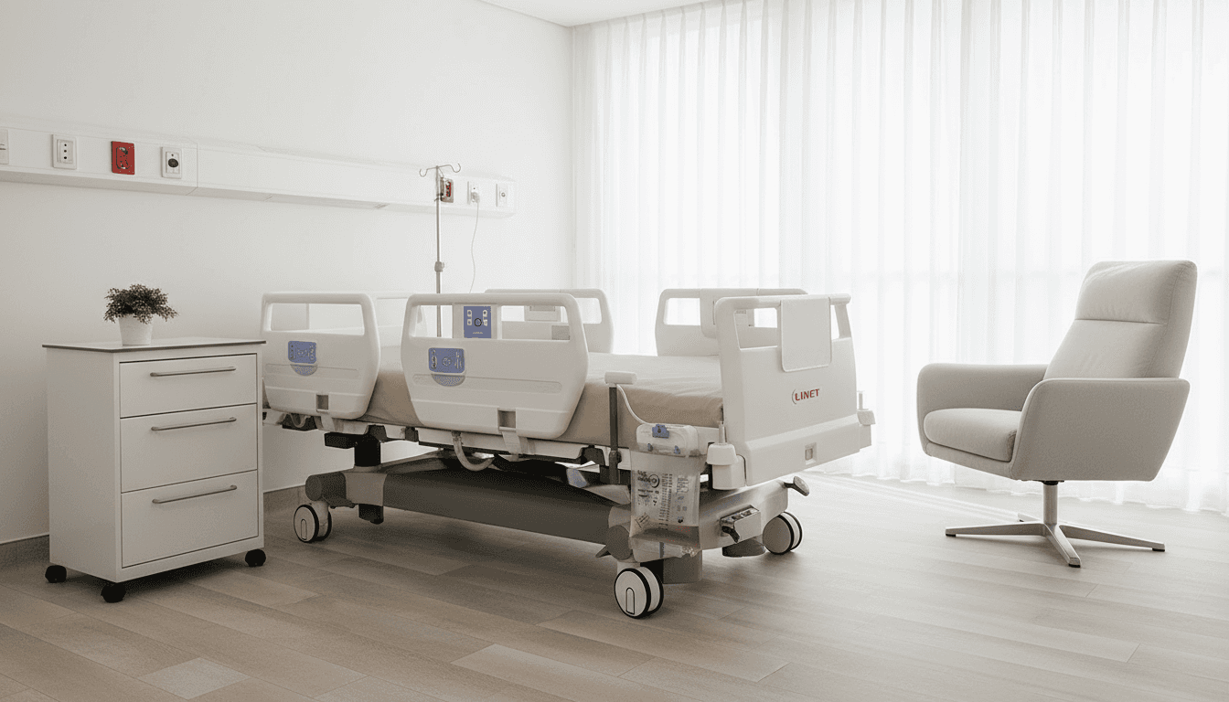 Urogram mounted on ICU bed 1