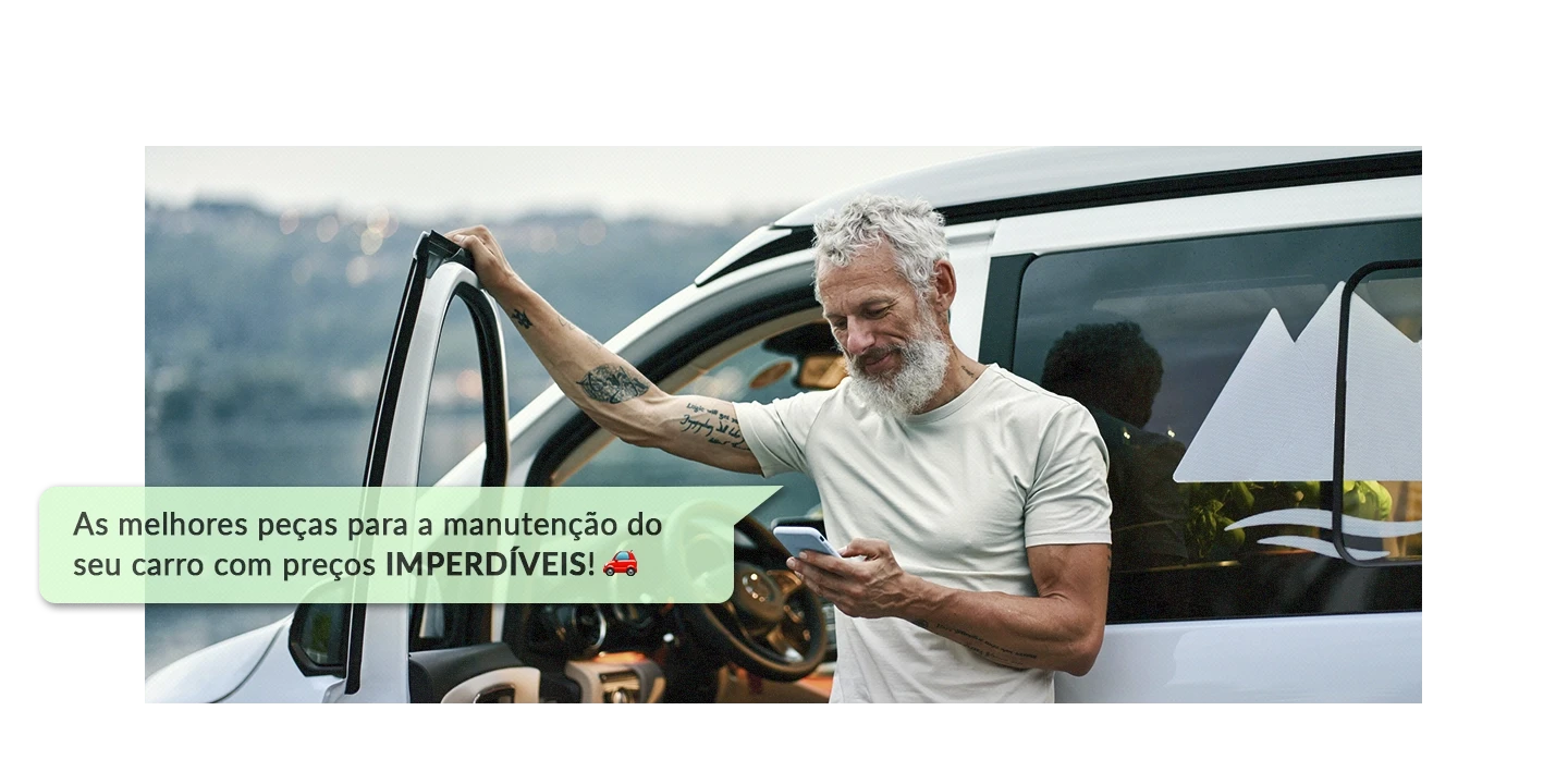 Cliente recebendo uma oferta de loja de autopeças via WhatsApp