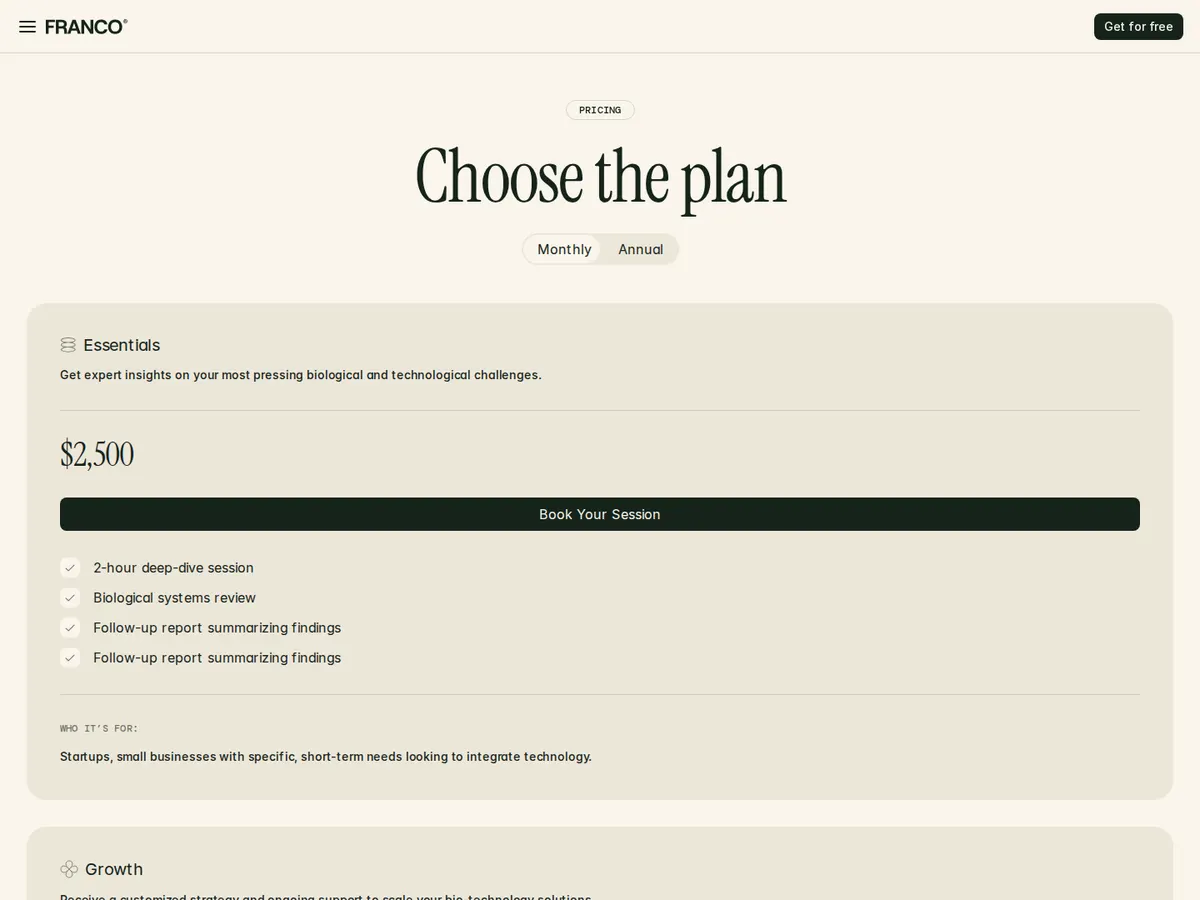 detail image 4 of the franco® framer website template