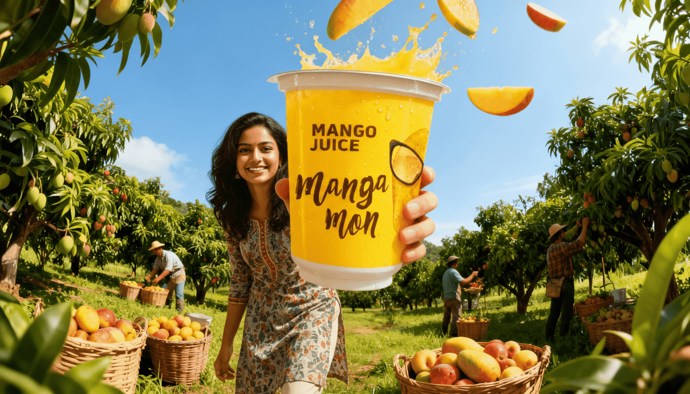 Barista pouring milk into striped ceramic mug