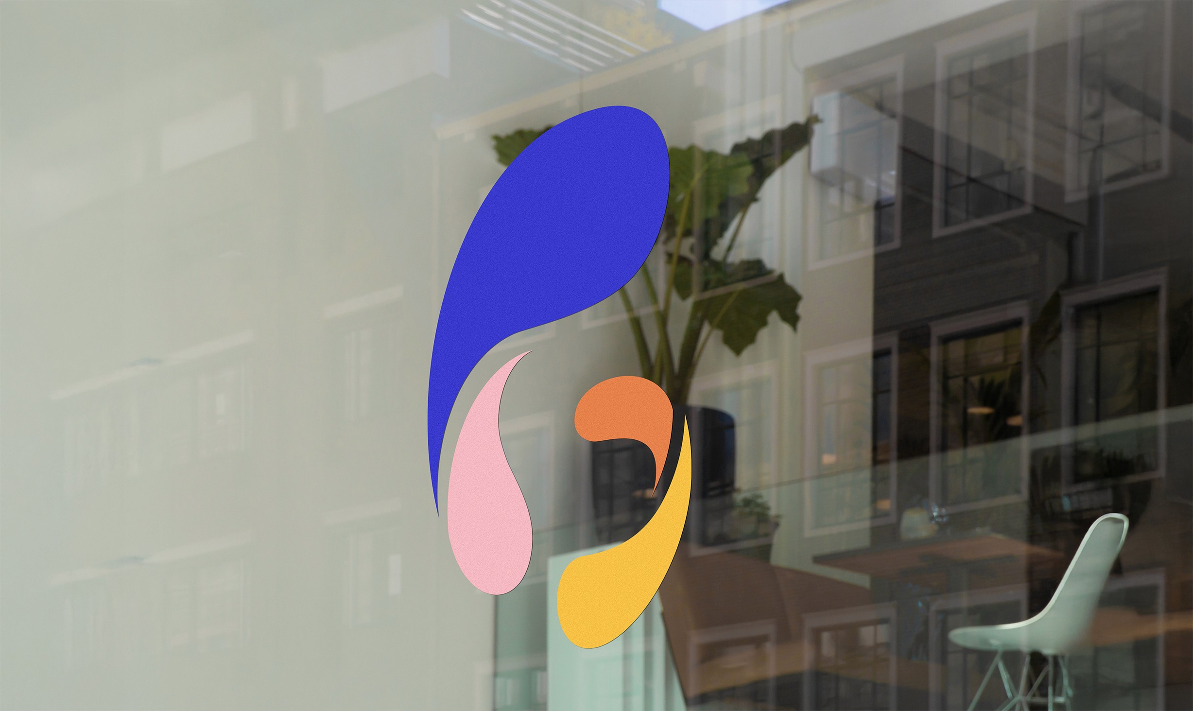 logo on glass window