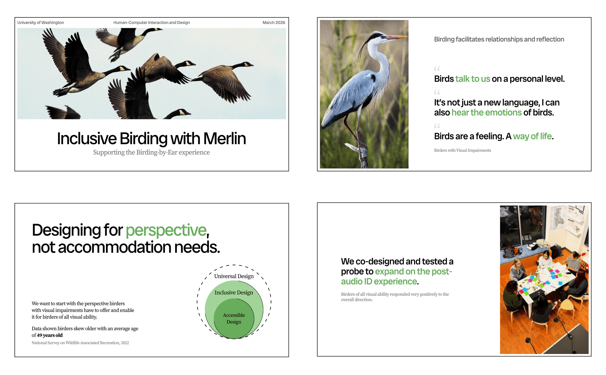 Slides from the pitch deck presented to the Merlin Bird ID team