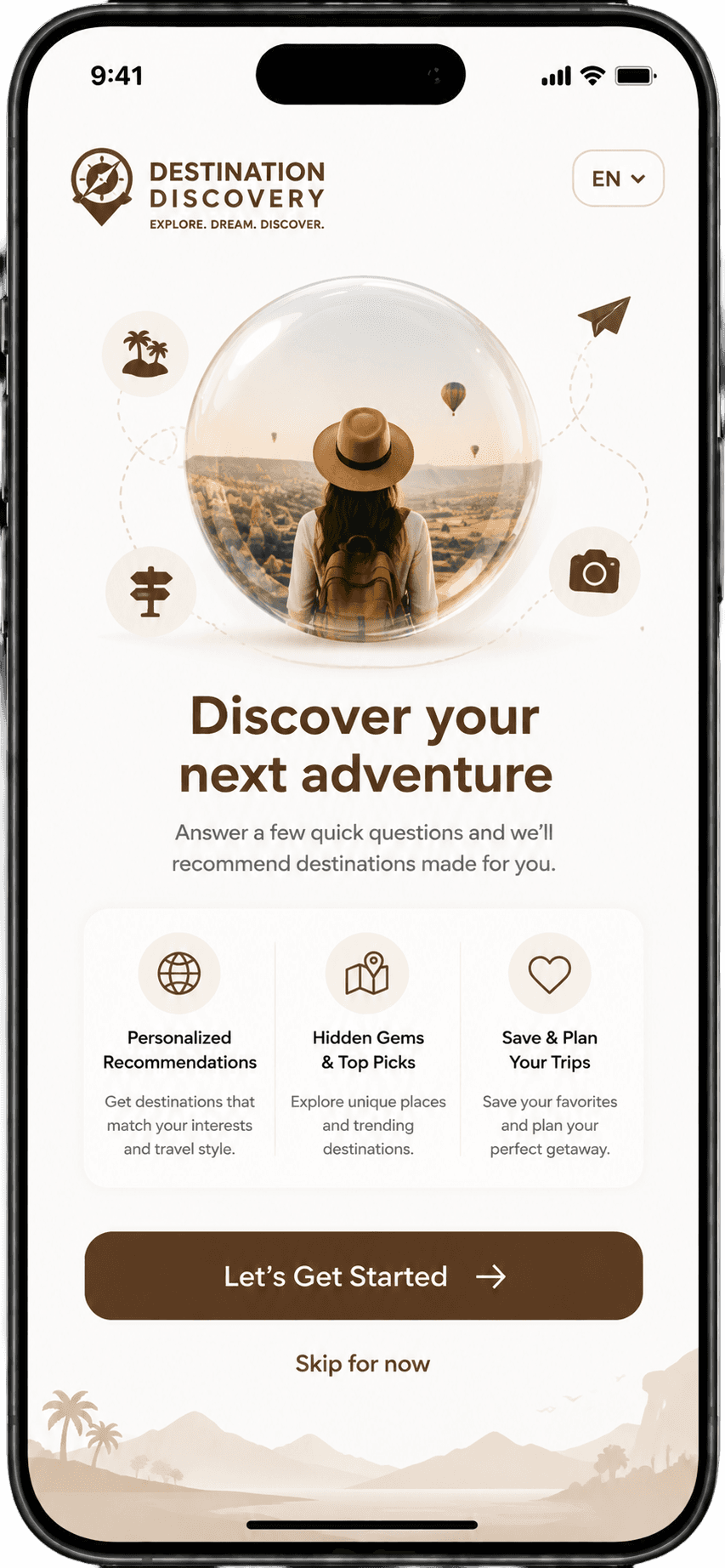 Destination Discovery mobile experience
