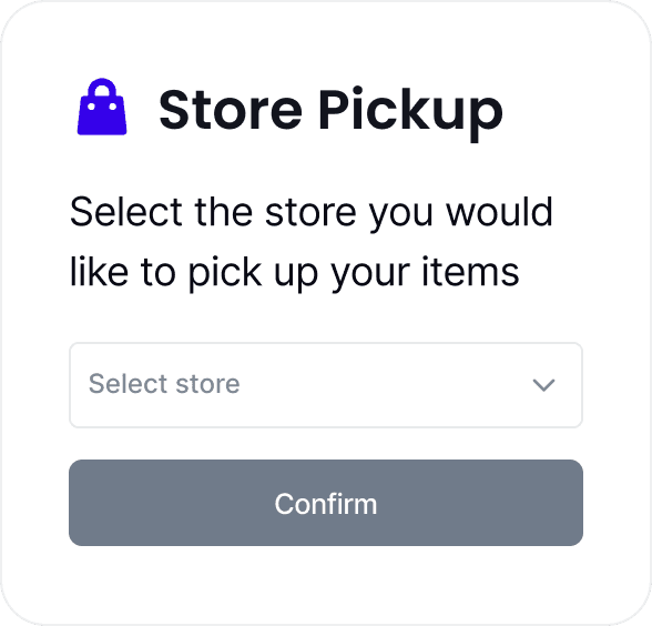 store pickup component 