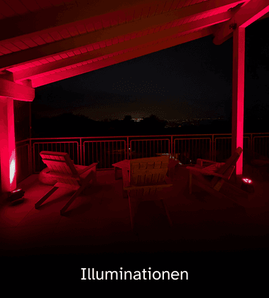 Illuminationen in Roten farben gibt eine angenehme party stimmung
