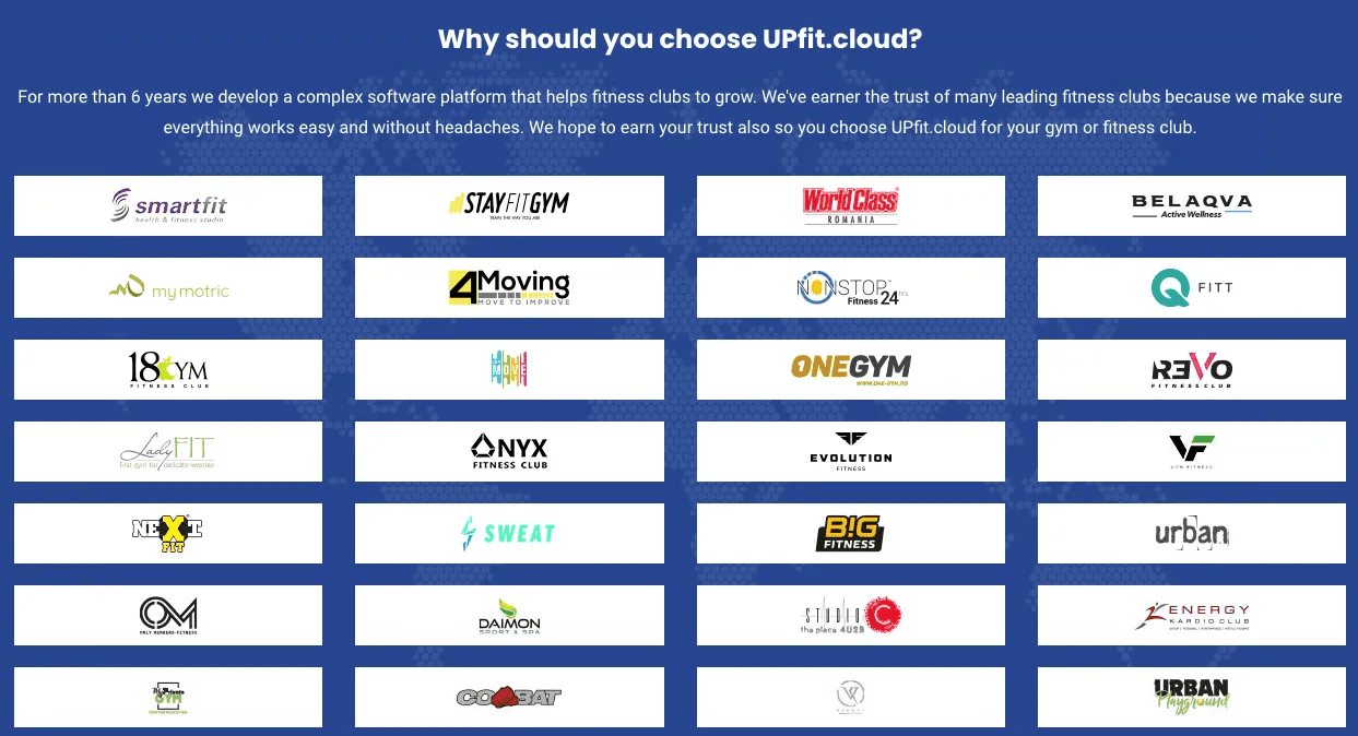 해외 피트니스 시장은 SaaS를 적극적으로 활용한다. (출처: UPFit.CLOUD 공식 홈페이지)