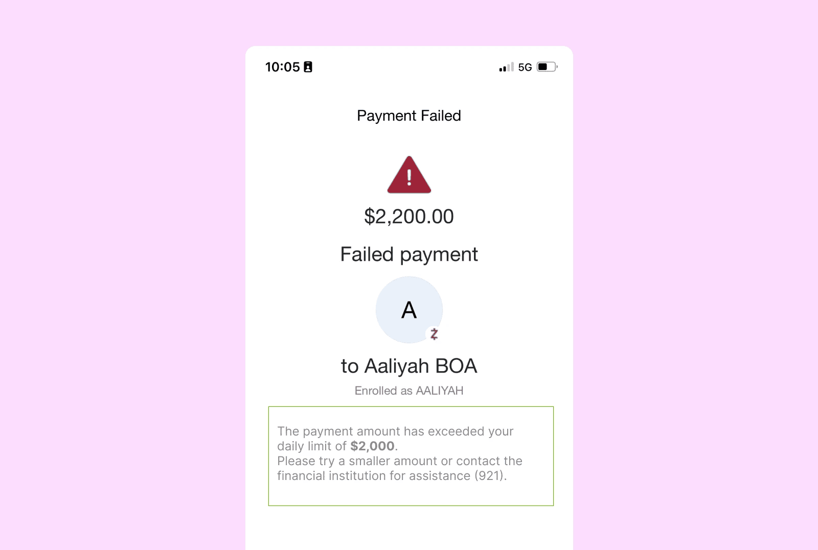 Updated error experience for Chevron Federal Credit Union