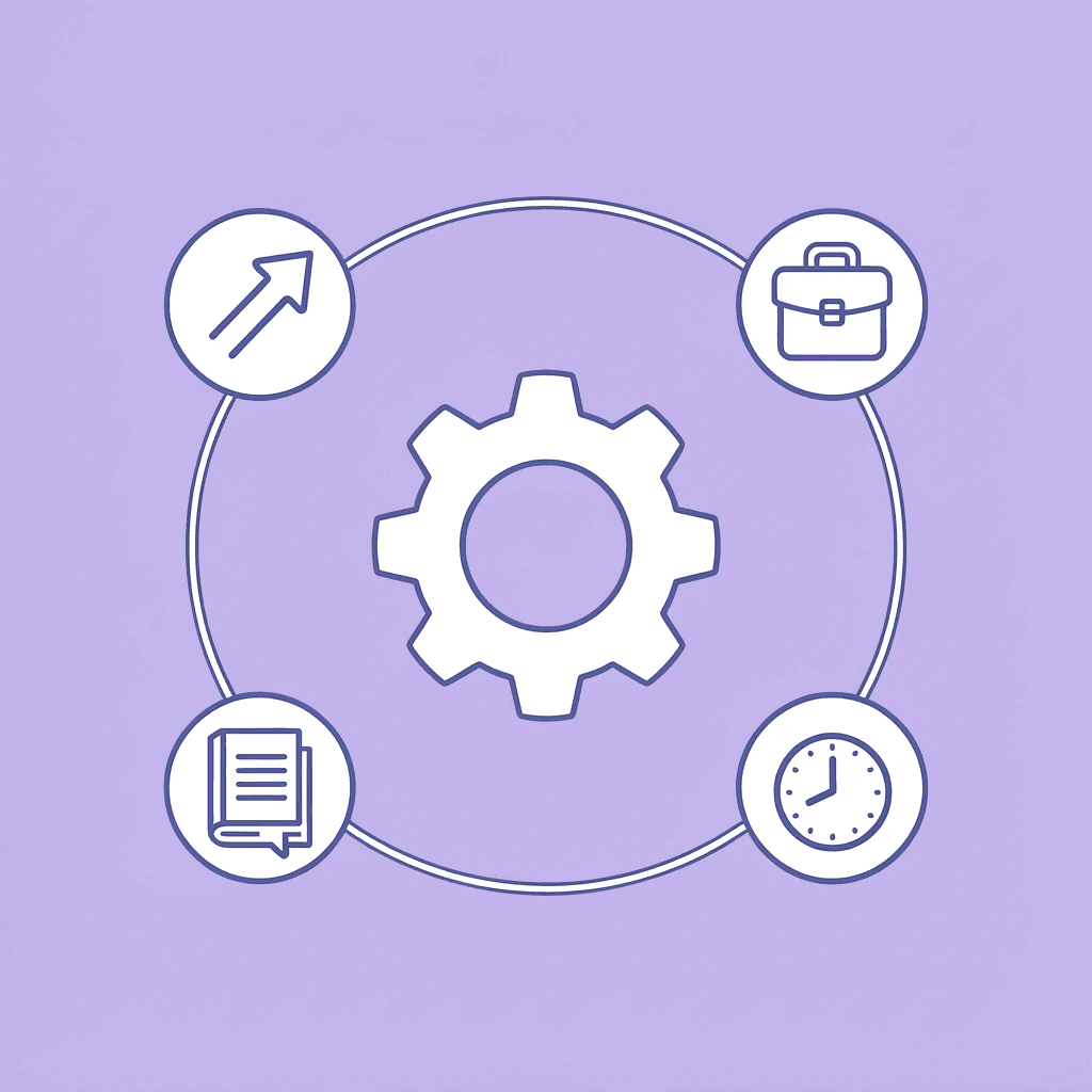 Central hub connected to multiple tool icons representing an integrated workflow