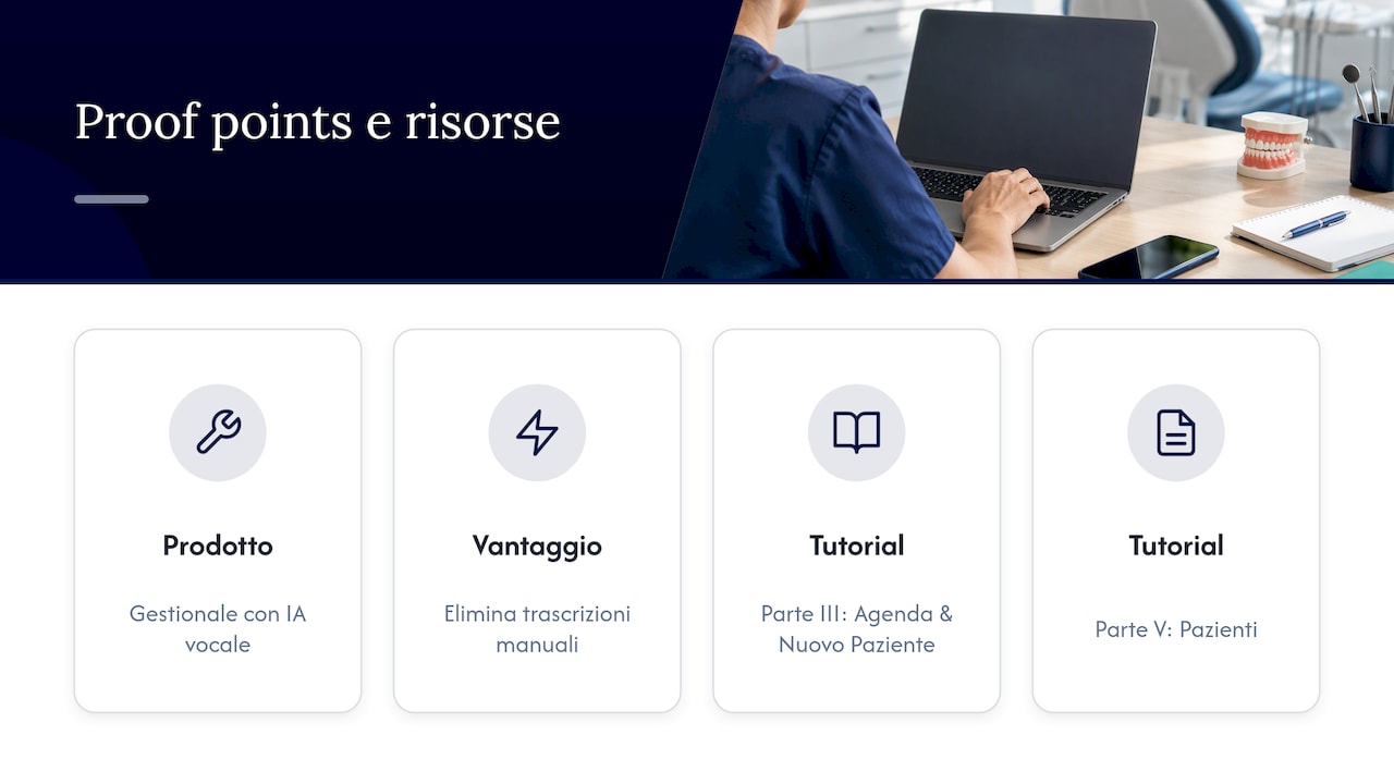 Esperienza Treatbase: proof points e risorse pratiche — overview diagram