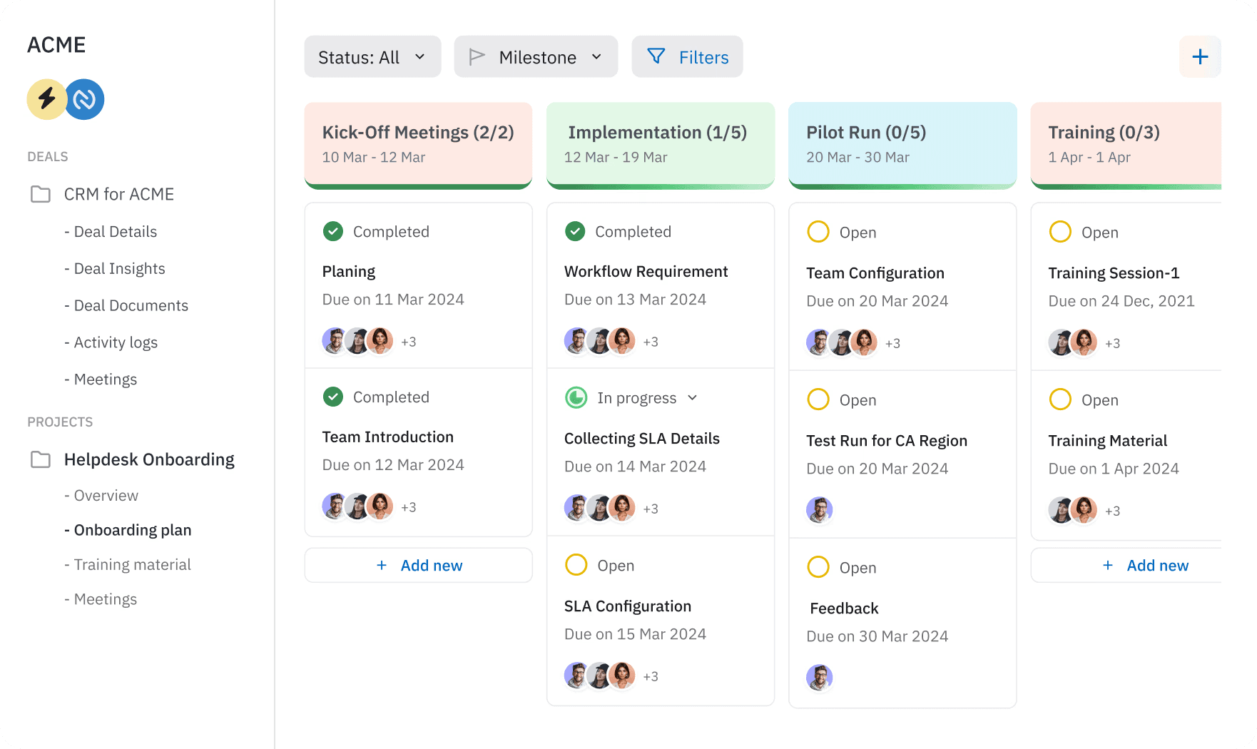 Projetly Customer Onboarding tool