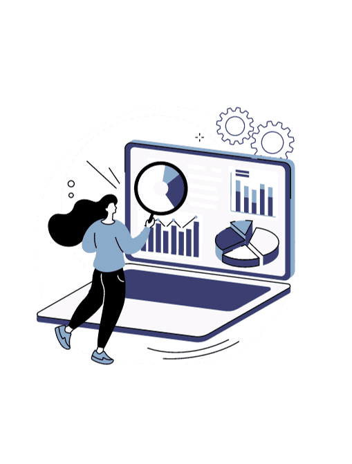 Illustration of a data analyst auditing a website