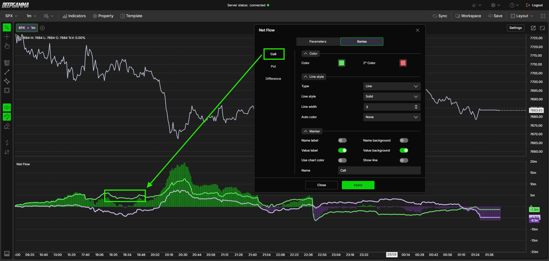 Option Net Flow - DeepGamma Web. Series screenshot 7.