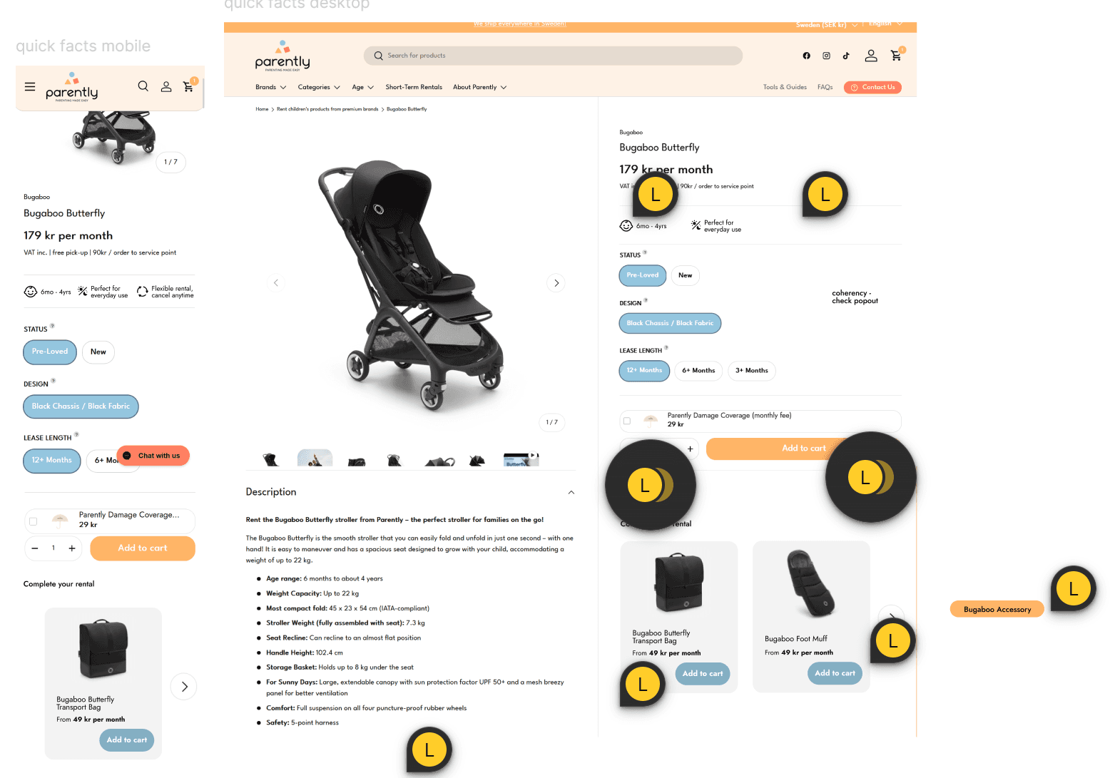 Edits made to the website layout in Figma