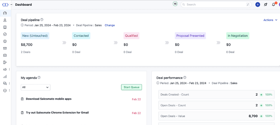 Salesmate Pipeline Management