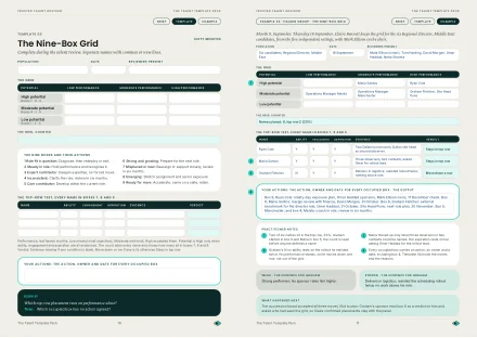 The Nine-Box Grid, sample page from The Talent Template Pack