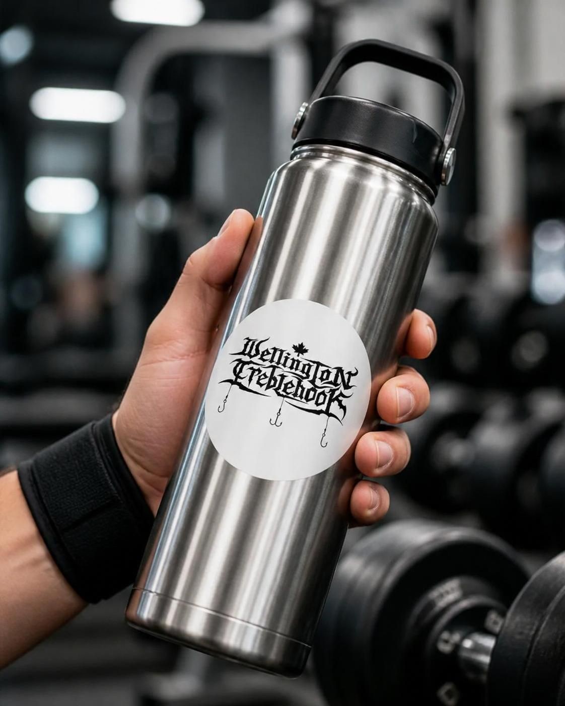 Ghost mark sticker on travelbottle