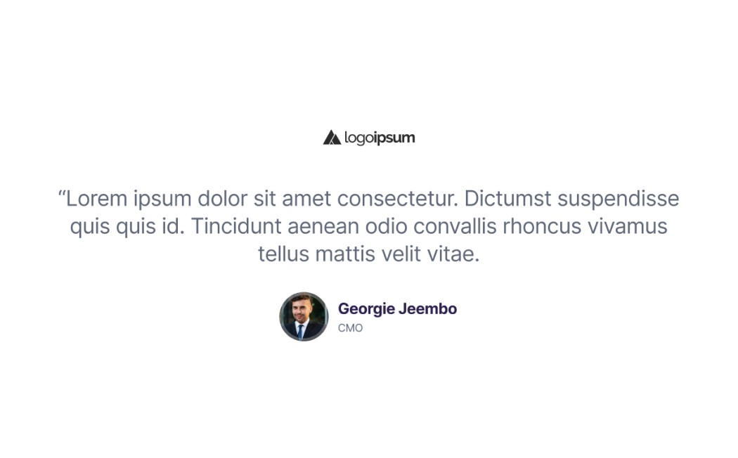 Solo Testimonial with user+logo