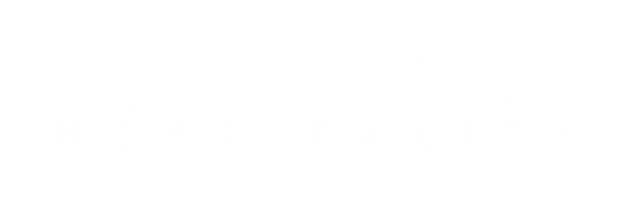 Lunasole Hospitality brand logo in navy blue on white background | Lunasole Hospitality