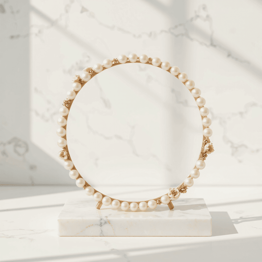 product photography of decorative photo frame with floral accents