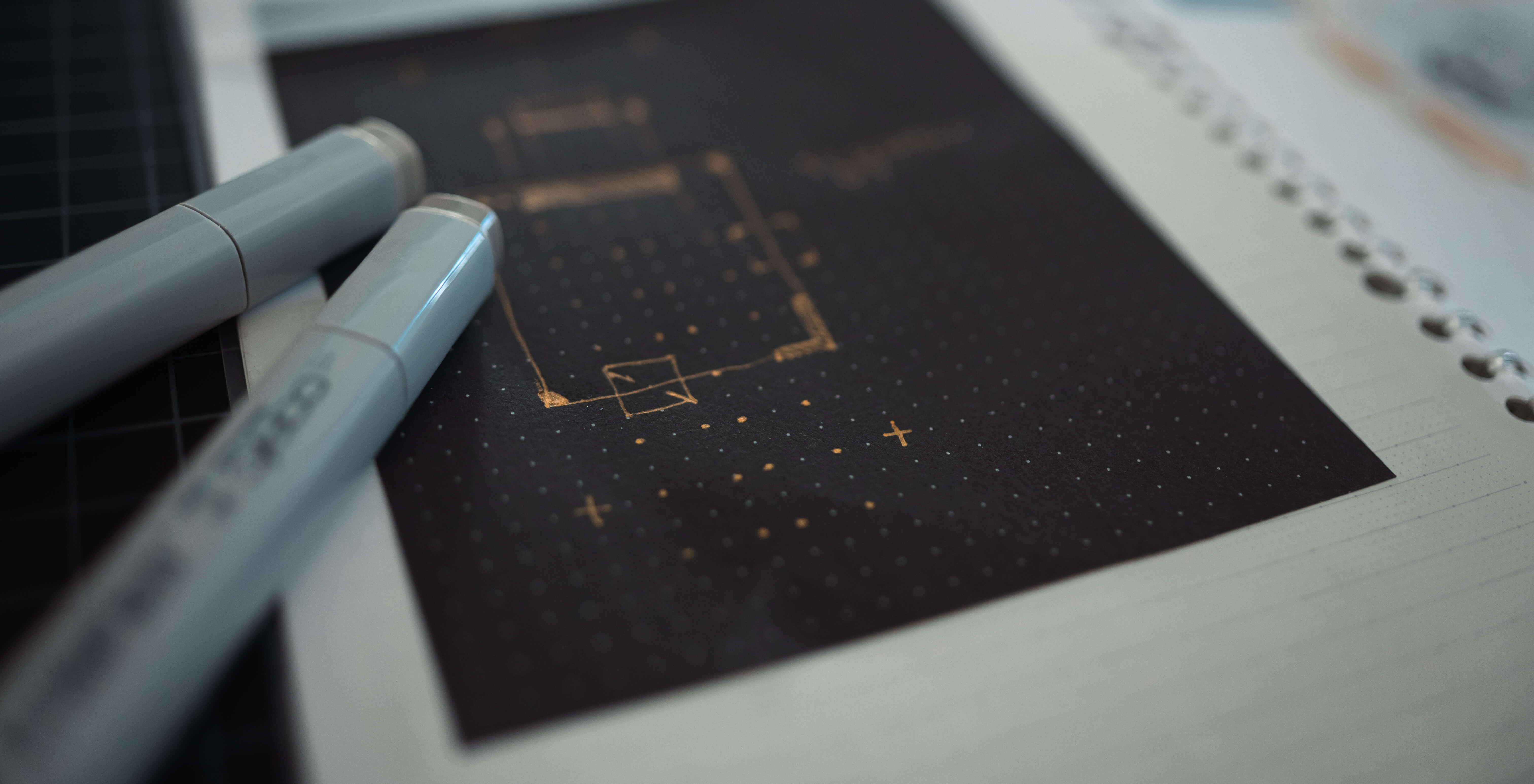 Drawing by Jayse Hansen of film UI Graphics 