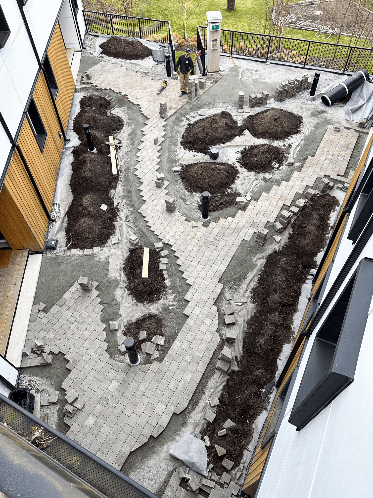 overhead shot of work in progress