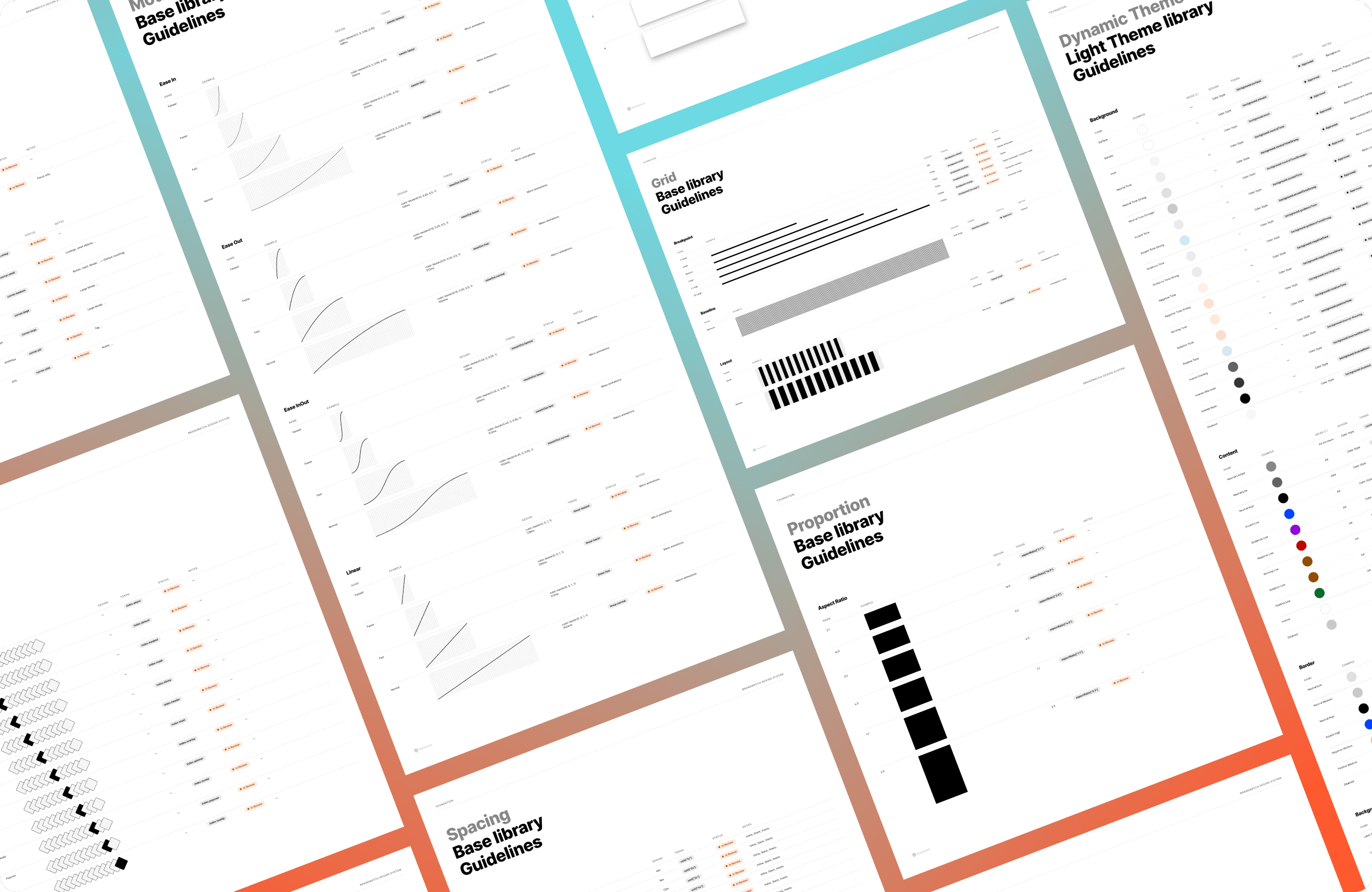 Screenshots of the design system's foundtion