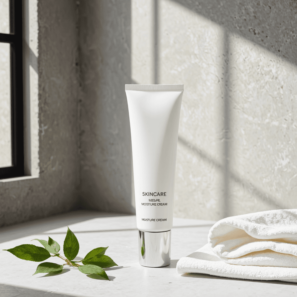 product photography of a tube of moisture cream for skincare