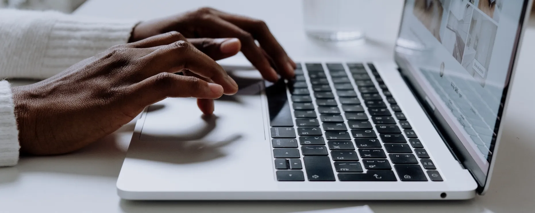 typing on a laptop - car accident