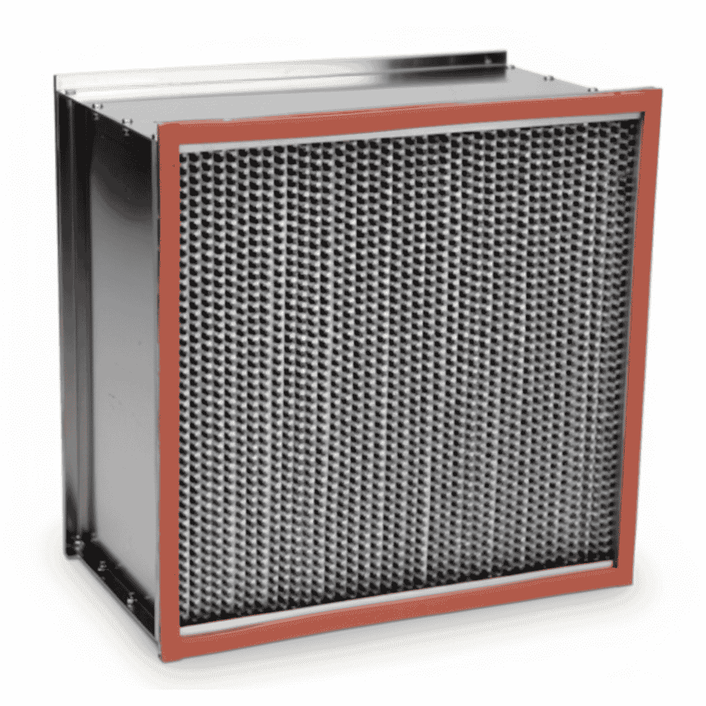 High Temperature Deep Pleat Filter with heat-resistant glass fiber media and GI frame, designed for ovens and furnaces up to 280°C.​