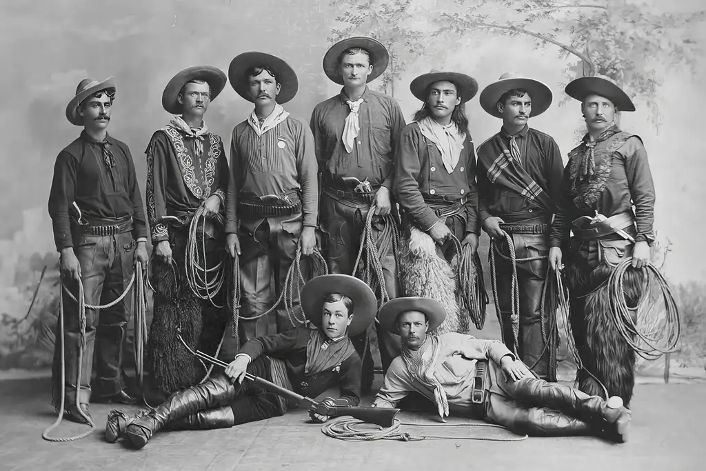 Folk Fable AI Out 1800's cowboy film photo print
