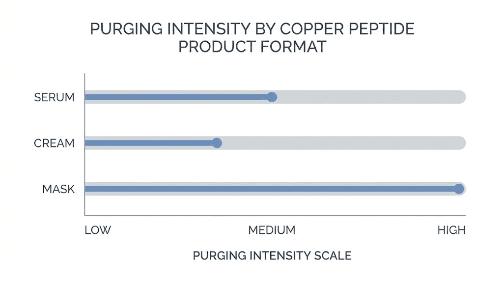 Copper peptide purging intensity by product type comparison