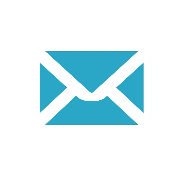 Minimal email envelope icon representing contact Raybrand Media for videography services, project enquiries and business collaboration