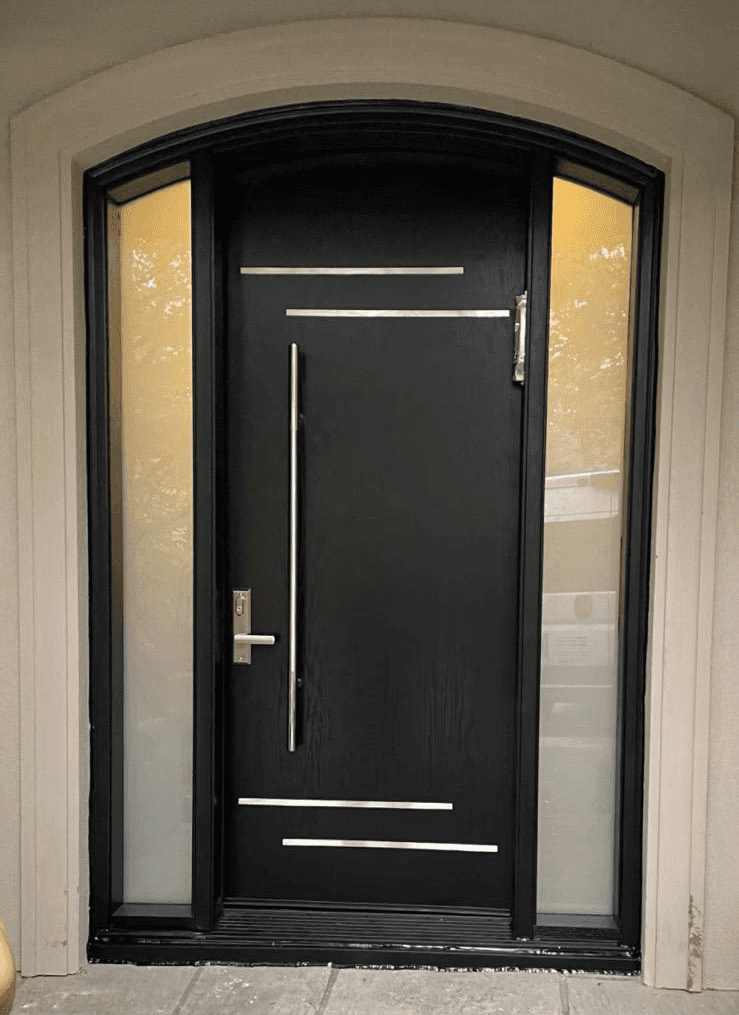 Detail photo from a custom door installation by Door Gallery in Ontario