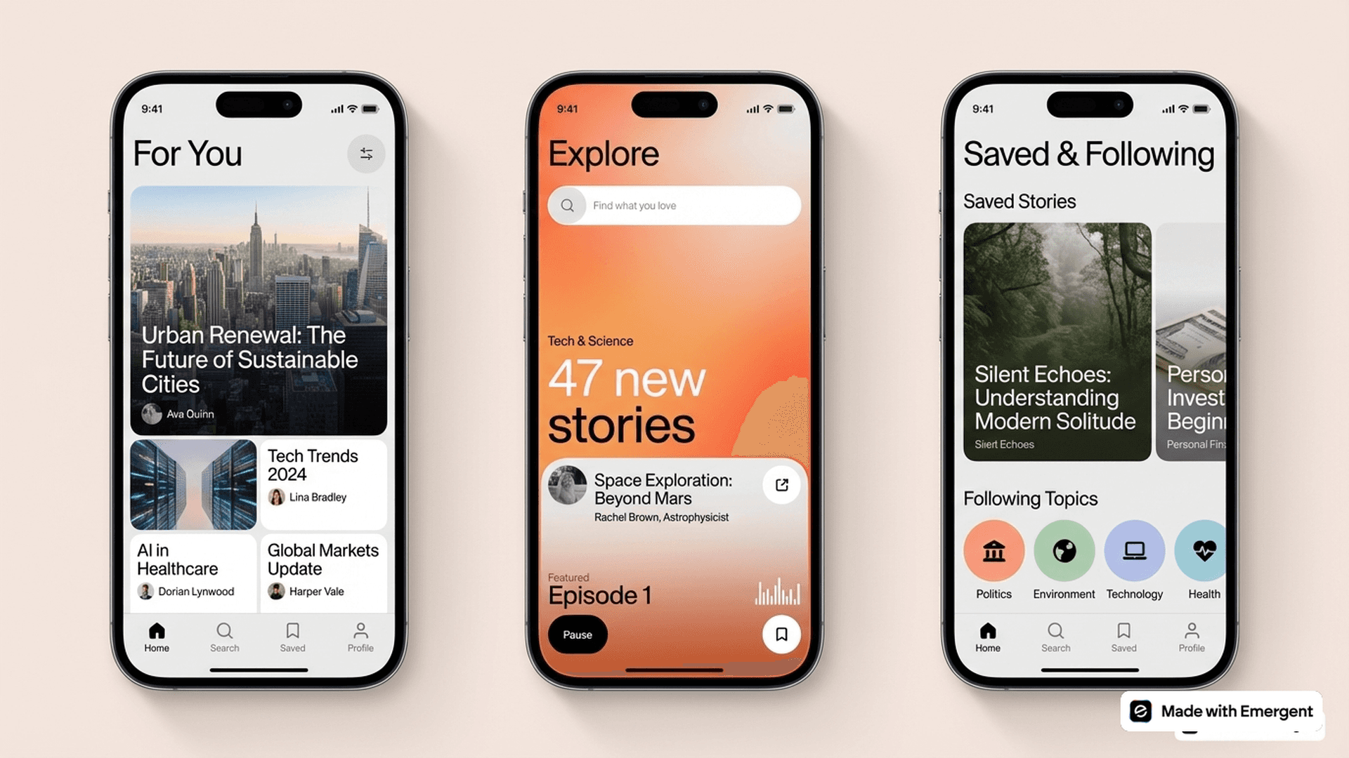 News App Made with Emergent