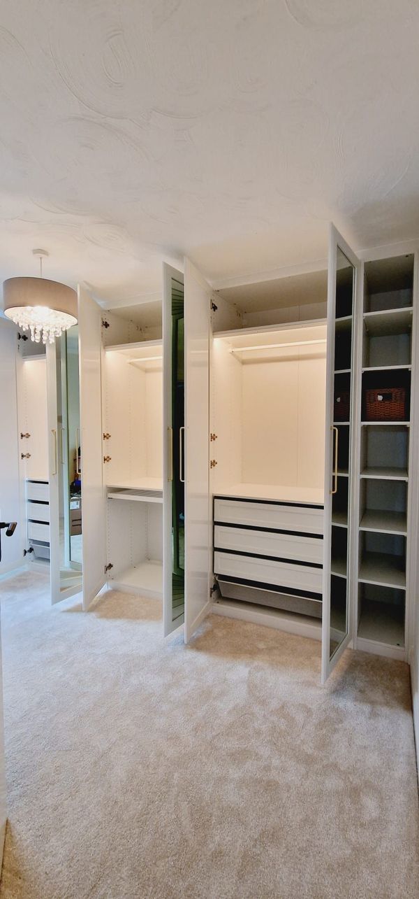 wardrobe with doors open